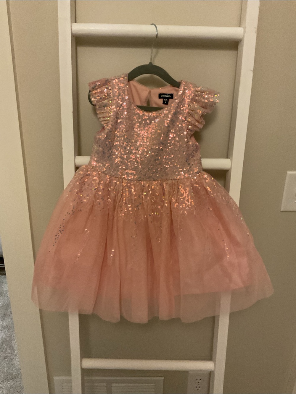 Zunie Iridescent Pink Sequin Party Dress